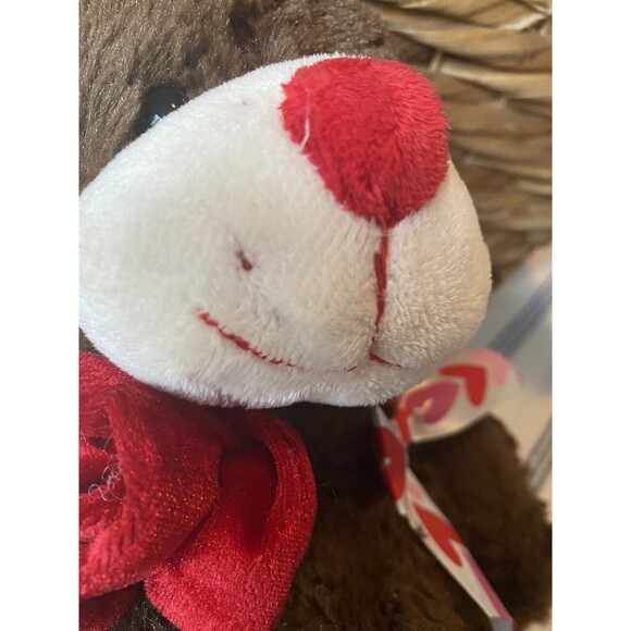 2016 Kellytoy Brown Teddy Bear w/Rose Love Bow 12" Plush Stuffed Animal … - Picture 5 of 12